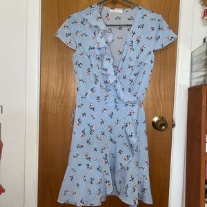 NWOT self tie floral wrap dress